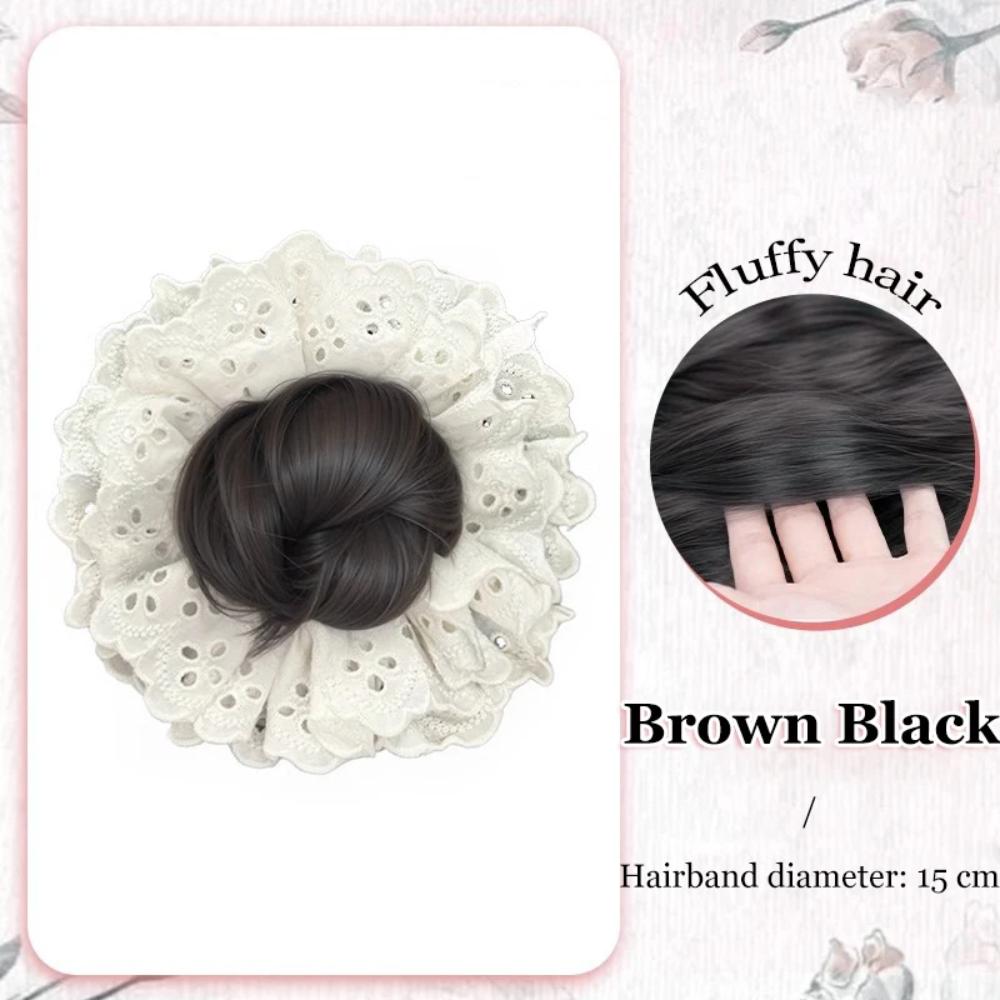 Synthetic Hair Tie Wig Lace Hair Rope Hairpiece Elegant Wig Hairband  Women