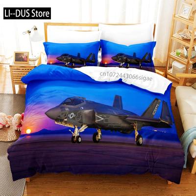 Funda Nórdica de Avión de Combate Cielo Volando Avión de Combate Juego de Ropa de Cama Para Niños Adolescentes Niños Moderno Genial Tema de Avión Decoraciones de Dormitorio