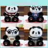 Panda Plush Toy With Denim Suspenders And Red Dress For Office Desk Decor