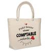 Beach Bag - PLANETEE - Insulated Bag of a Beloved Accountant - Natural Cotton - Large Capacity - Printed In France