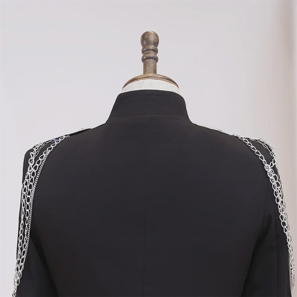 Costume casual transfrontaliere pentru bărbați, europene și americane: Jachete de performanță, centuri pentru cântăreți, îmbrăcăminte de scenă pentru dans pentru banchete