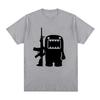 Retro Domo Kun AK47 Zábavné tričko Dámské ležérní tričko Krátký rukáv Nadměrné tričko Street Wear