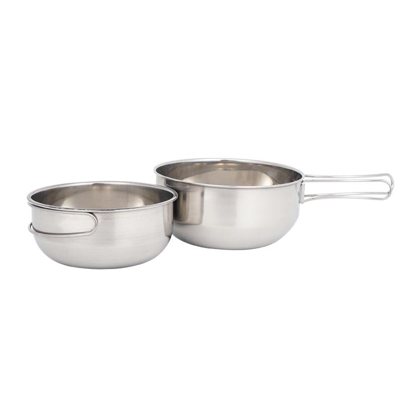 Faltbare Outdoor-Schüssel aus Edelstahl 304 – 500 ml tragbares Camping- und Picknick-Geschirrset