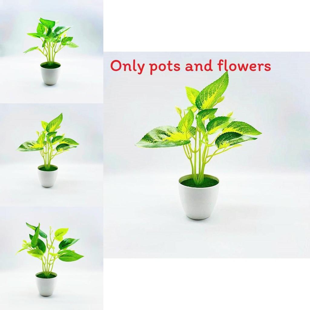 Artificial Green Plant Pot With Fabric Leaves For Home Decor And Office Display