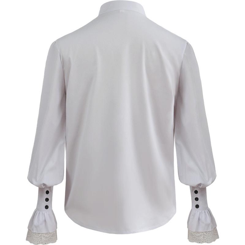 2021 European & American Men's Solid Color Steampunk Retro Stand Collar Coat