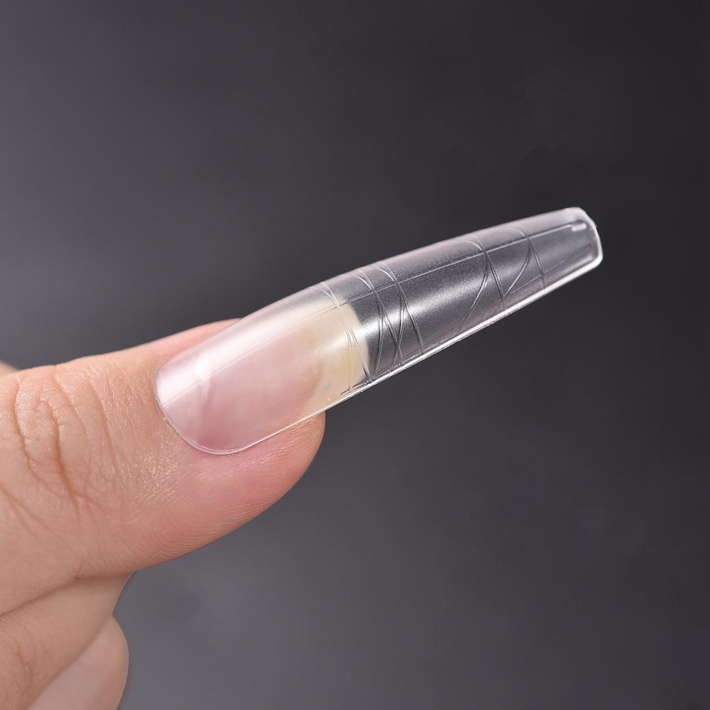 240 BUC Tips de Unghii cu Linii Auxiliare Mat Transparent Ghid pentru Unghii False Tips de Unghii False Acoperire Completă Coffin/Pătrat/Rotund/Oval