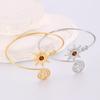 Retro Sunflower Adjustable Metal Cuff Bracelet for Women