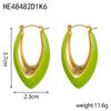 CARLIDANA New Simple and Fashionable U-shaped Stainless Steel Plated 18K Gold Plated Non-fading Oil Drop Earrings for Women