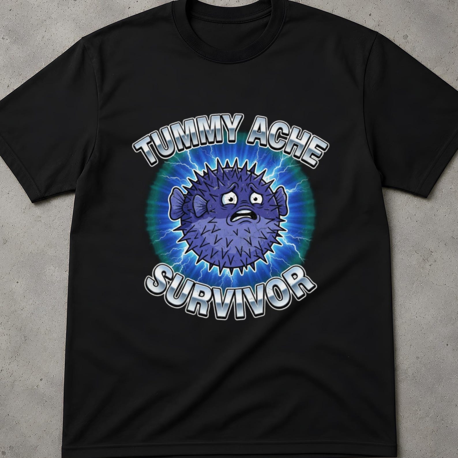 Survivor Meme Tee, Tummy Ache Survivor Shirt, Tummy Ache Survivor Raccoon, Tummy Ache Survivor Raccoon Shirt, Unwearable Shirts, Funny Shirt M