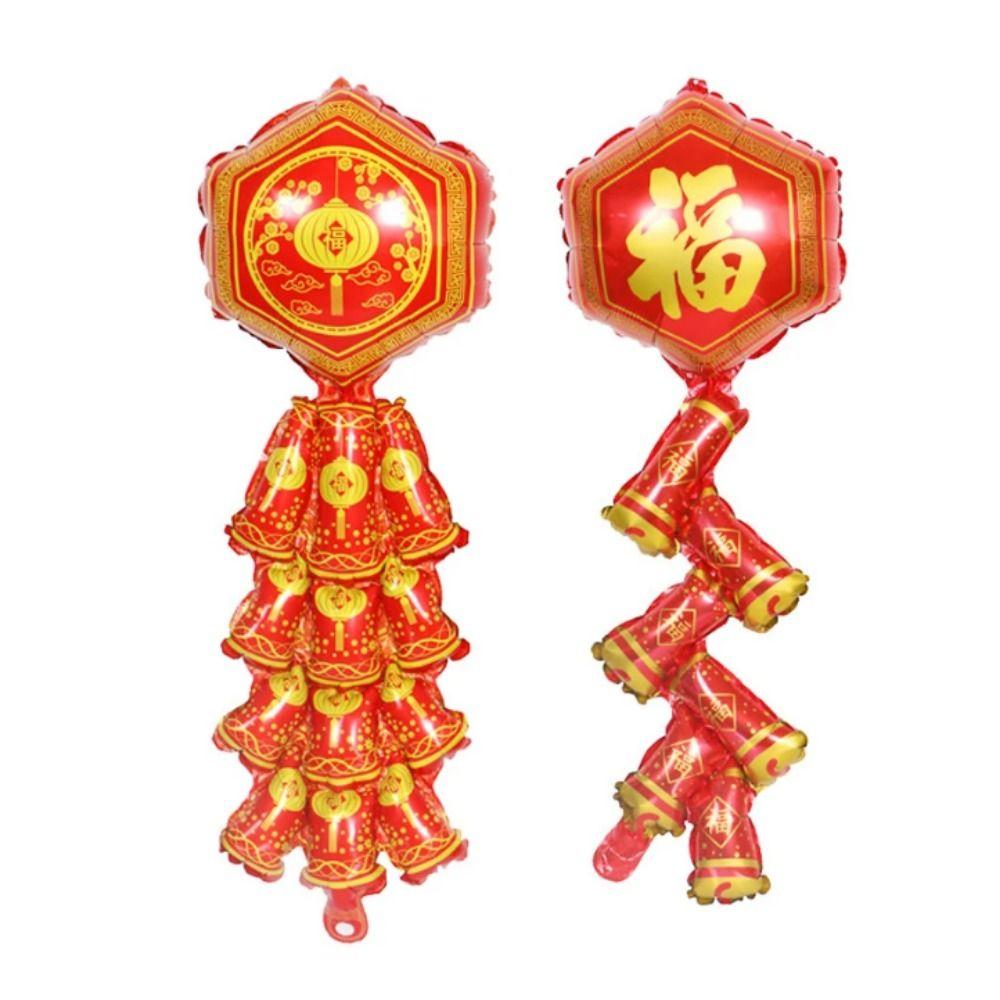 Decorative Chinese New Year Balloon Big Size Maroon Blessing Bag Balloons  Spring Festival