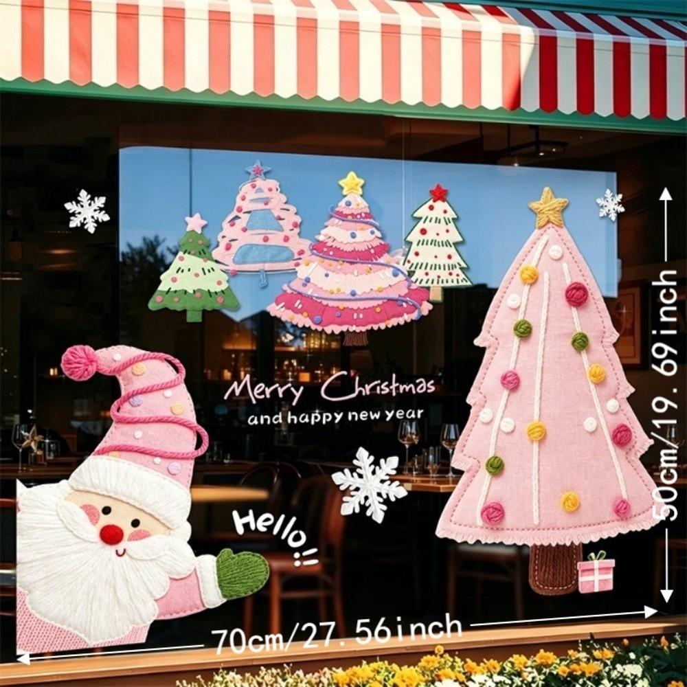 Waterproof Christmas Static Cling Decal DIY Xmas Party Door Stickers Festive Decorations