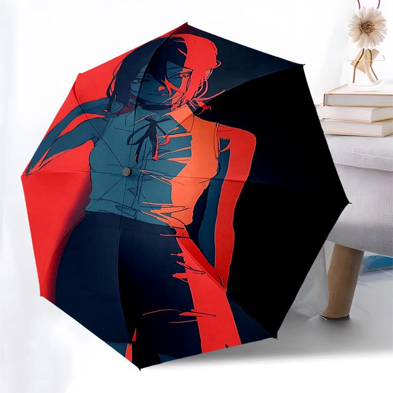 1pc Outdoor Umbrella with Anime Character Design - Automatic Opening/Closing, Portable 3-Fold Design, 8-Rib Iron Frame - Perfect Gift for Fans, Travel