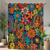 Colorful Floral Pattern Shower Curtain Waterproof Bathroom Liner Home Decor Polyester Boho Tropical Style Curtain