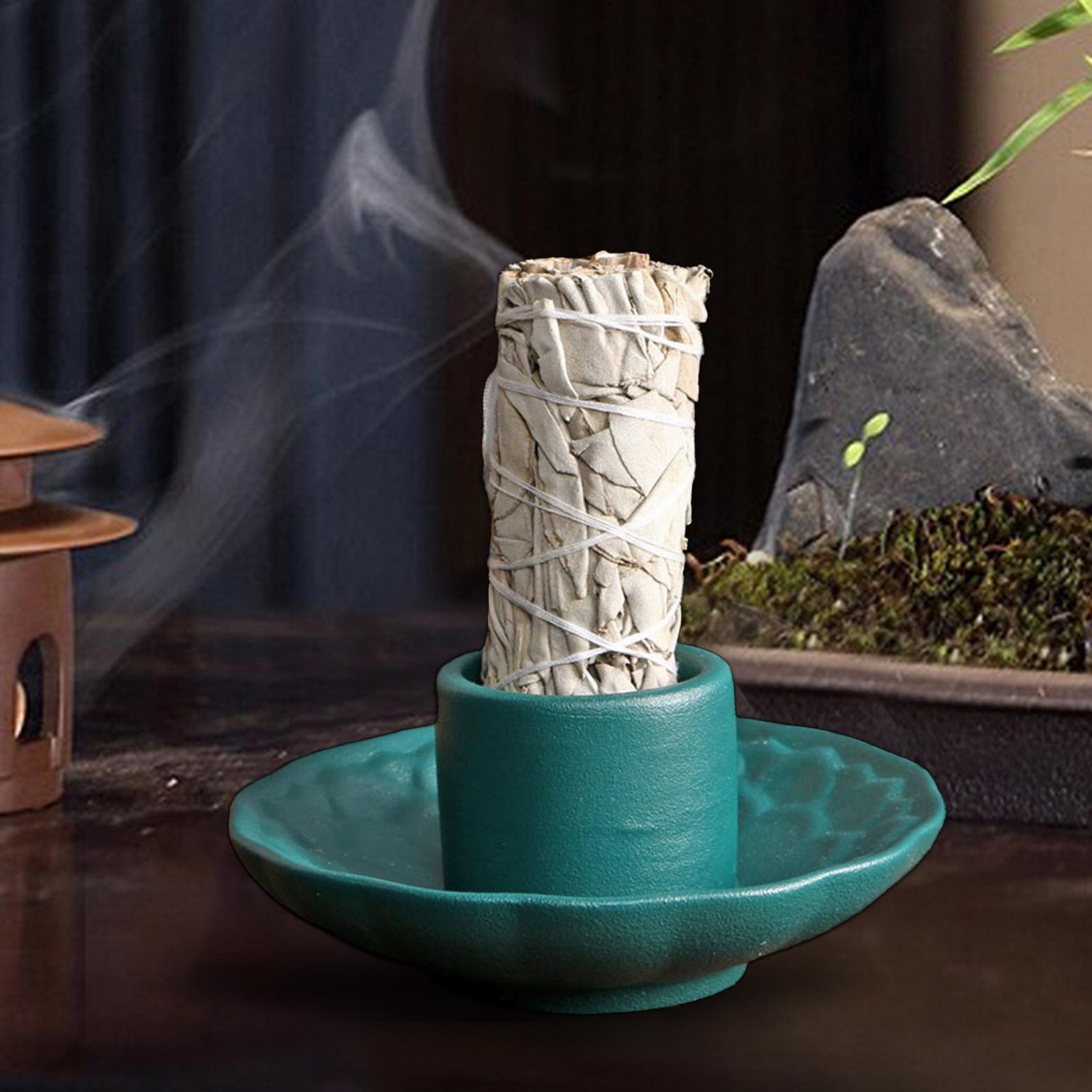 

Sage Holder Sage Bundle Burner Incense Holder Palo Santo Holder for Living Room Office Dining Room Desk Housewarming Gift зелёный