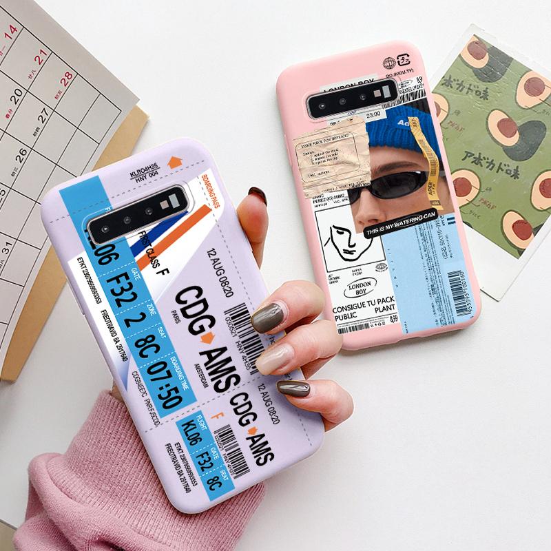 Case For Samsung Galaxy S10 Plus S 10 S10E Cover Cloud Graffiti Illustration Kanagawa Label Silicone Fundas For Samsung S10 S10e