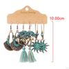 3Pairs Bohemian National Style Dangle Earrings Set Alloy for Birthday Party