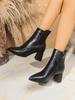 Fashion Autumn Winter Fashion Thick Heel Slim Ankle Boot Women Pointed Toe Zipper Shoes Mordern Short Booties Zapatos De Mujer