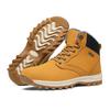 Boots Men High Top Boots Men's Leather Shoes Winter Fashion Plush Warm Shoes Mens Hiking Shoes Lace Up Non-Slip Ankle Boots Male