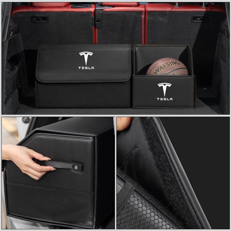 Car Valve Core Trunk Storage Box Organizer Foldable Stowing Tidying Container Bag For Tesla Model 3 Model S Model X Model Y