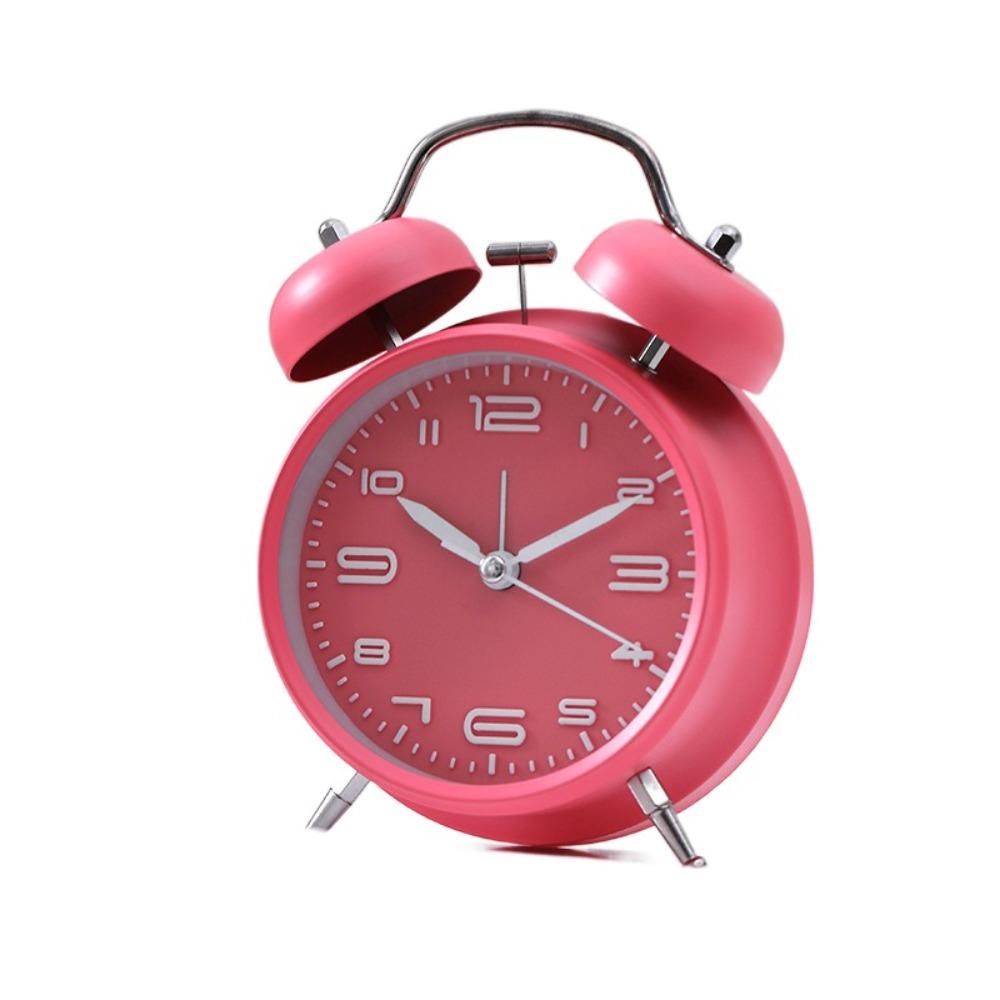 Metal Frame Silent Student Alarm Clock 4 Inch Table Clock Twin Bell Loud Alarm Clock  Bedroom