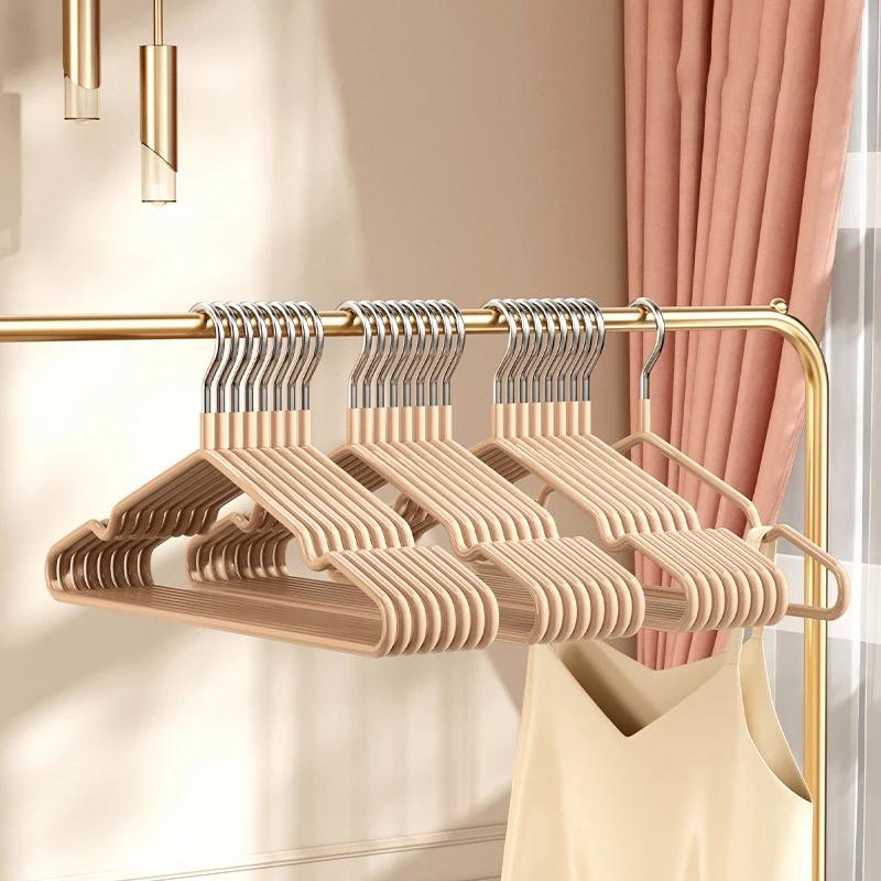 10pcs I KNOW Custom Color Waterproof 10PCS PVC Hanger 40CM Household Non-slip High Quality Metal PVC Colorful Clothes Hanger