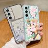 Cute Flower Pattern Clear Phone Case For Samsung Galaxy A57 A37 A17 A56 A16 A55 A36 A26 A15 A54 A14 A53 5G Card Bag Wallet Cover
