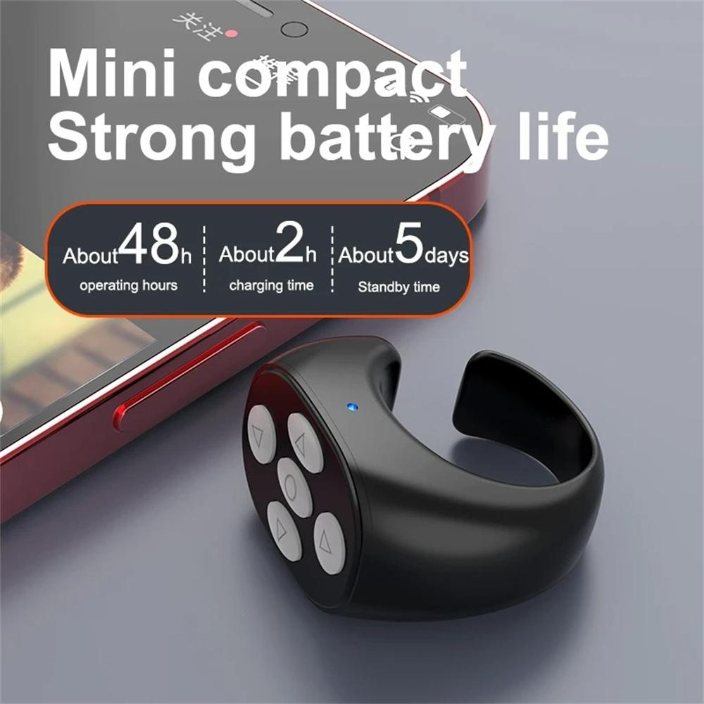 Bluetooth-Fernbedienung Fingerring Selfie-Video-Controller für TikTok Automatischer Seitenumblättern Browsen für Mobiltelefon