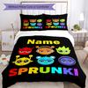 Set Biancheria da Letto Sprunki con Nome Personalizzato da 3 Pezzi, Chiusura con Bottoni, Include 1 Copripiumino e 2 Federe, Morbido e Confortevole per Tutte le Stagioni.