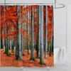 Modern 3D Printing Forest Refreshing Scenery Shower Curtain Waterproof Landscape Green Plant Mountain With Hooks Bathroom Decor