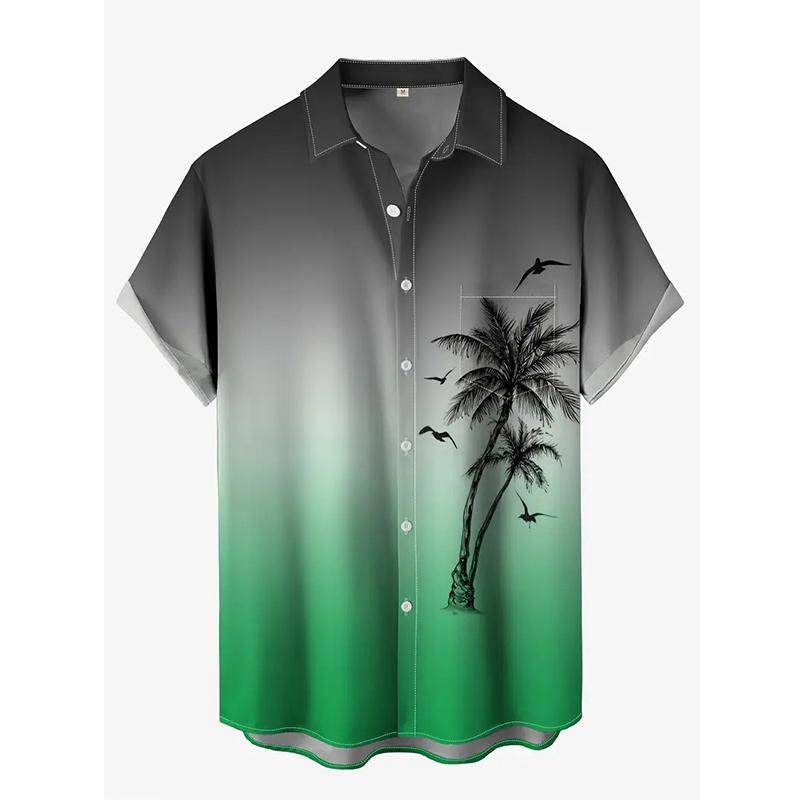Travel Men Hawaiian Shirt 3d Plant Shirt For Men Palm Tree Print Hawaiian Shirts 2025 Summer Beach Flower Shirt