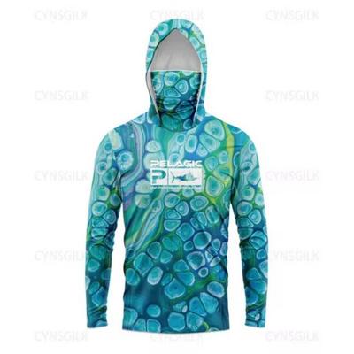 Ozean Angelshirt Sonnenschutz Anzug Langarm Anti-Ultraviolett Maske Mit Kapuze Upf 50+
