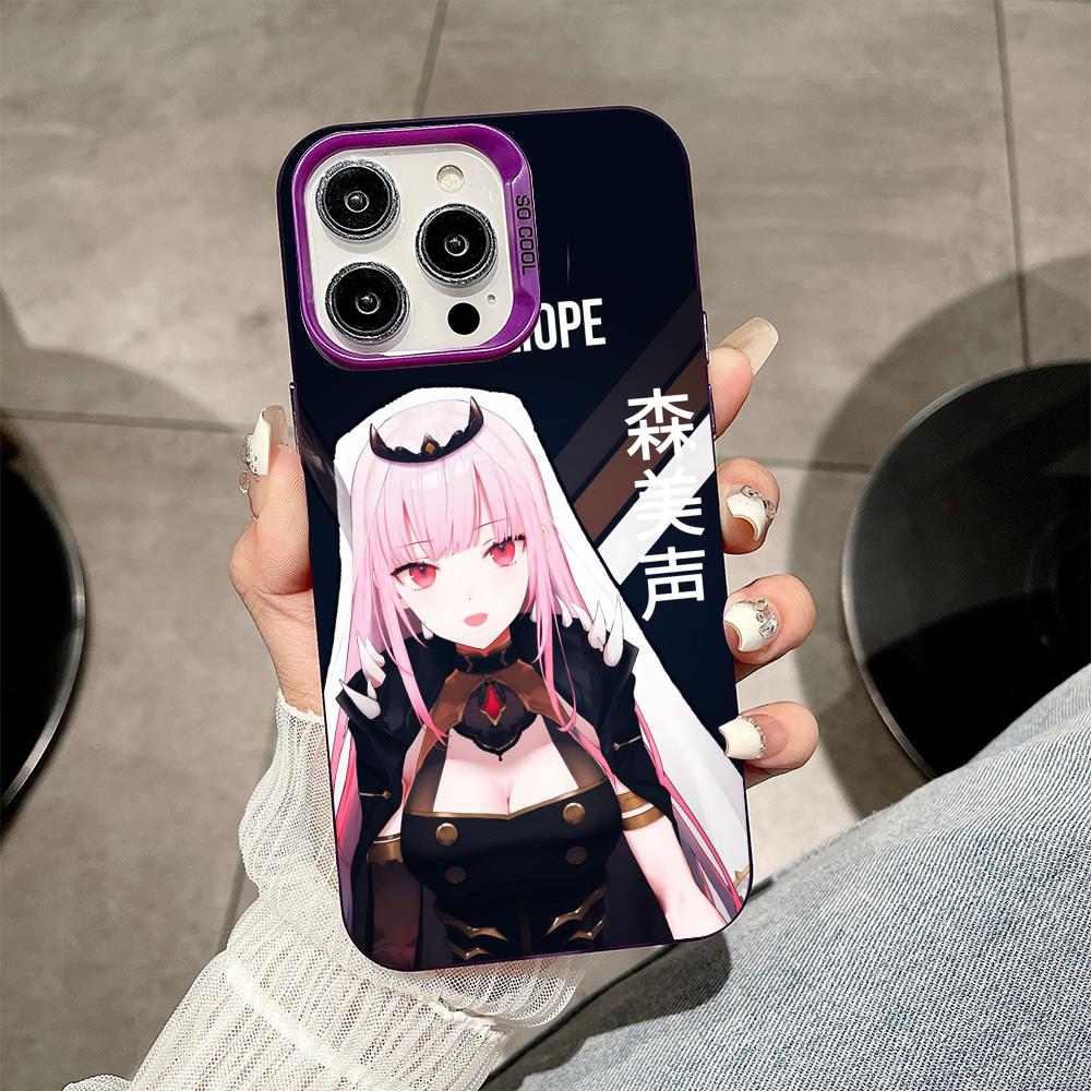 Holo Mori Calliope Purple Translucent Mobile Phone Case for iPhone 17 16 15 14 13 12 11 X XR XS Air Pro Max Plus Colorful Cover