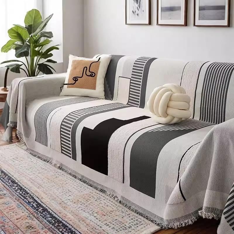 Sofa cover cloth towel four seasons universal non-slip all-inclusive light luxury geometric sofa cover one piece full cover sofa cushion