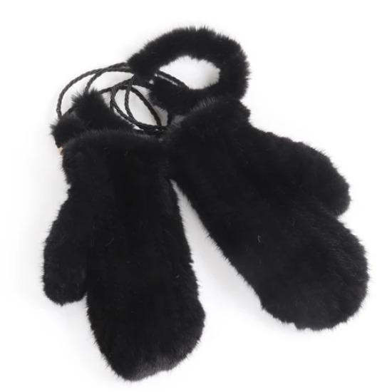 New Knitted Natural Mink Fur Gloves Women Winter Warm Good Elastic Mink Fur Mittens Russian Female Genuine Fur Glove