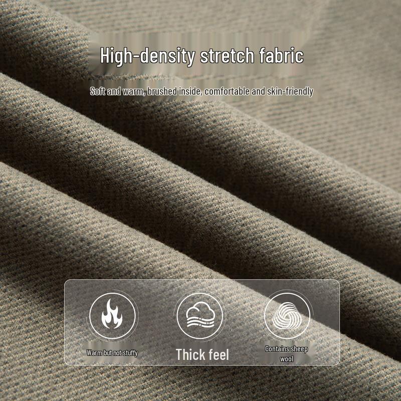 MONTAGUT Men's Wool Blend Straight Fit Trousers