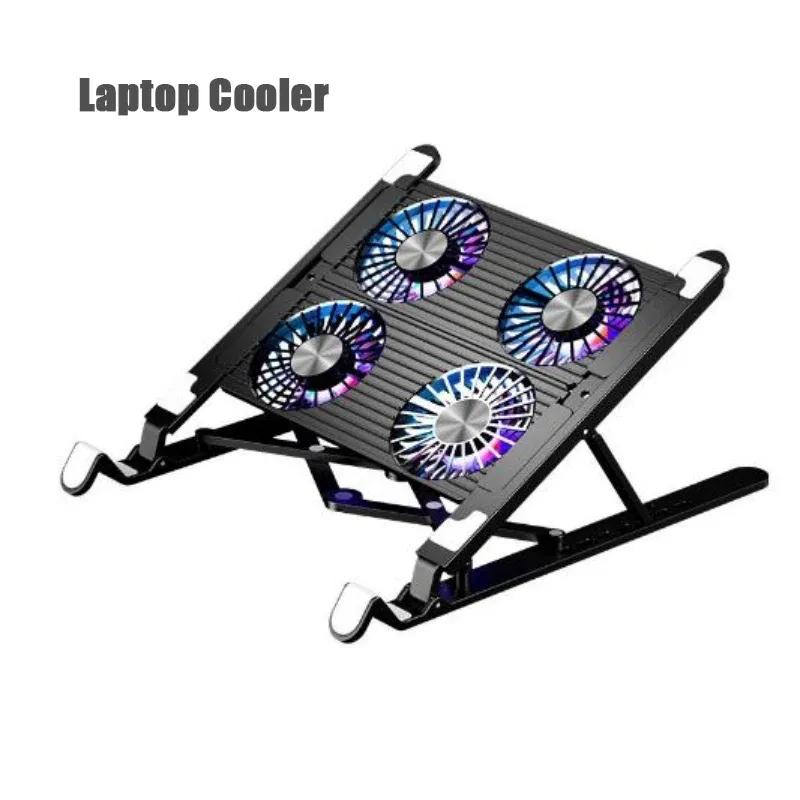 Base Stand Laptop Cooler Foldable Laptop Cooling Pad Portable Adjustable suporte para notebook for 11 Inch with 2/4 Fans
