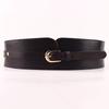 Waistband Female Vintage Genuine Leather Belt Buckles 100% Cowskin Wide Belt For Women High Quality Ceinture Femme Elastic Red