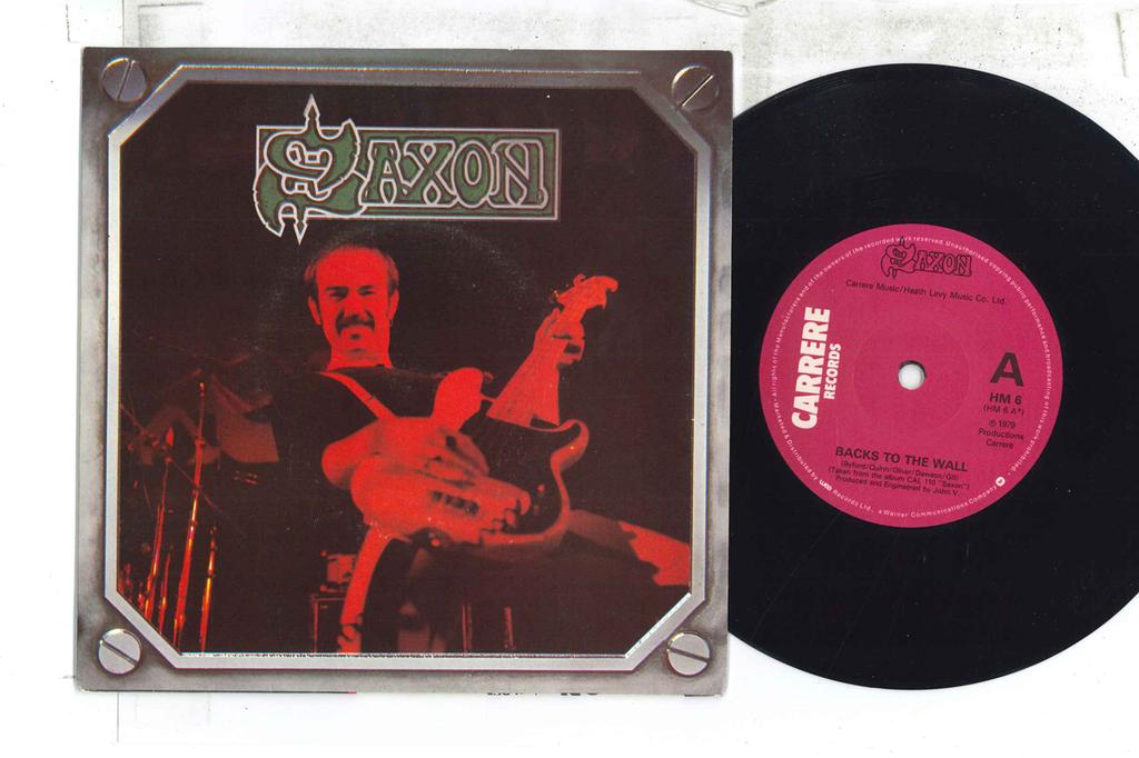 7inch Record SAXON  Backs To The Wall  Militia Guard HM6 CARRERE 1980 UK Metal Used