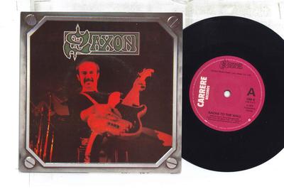 7inch Record SAXON  Backs To The Wall  Militia Guard HM6 CARRERE 1980 UK Metal Used