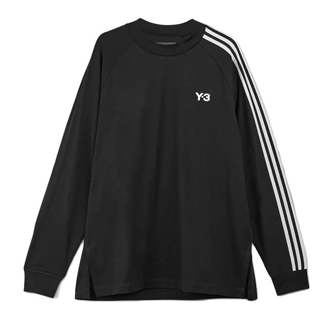 

3 Stripes Oversized Logo Long H44800 IA1421 Black White Long Sleeve [Wisely] T-shirt T-Shirt Men s [L-Black(H44800)]