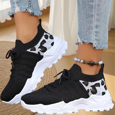 Comfortable Women Sports Shoes Breathable Mesh Lightweight Tennis Shoes Suitable for Daily Wear Spring  Summer Black Casual