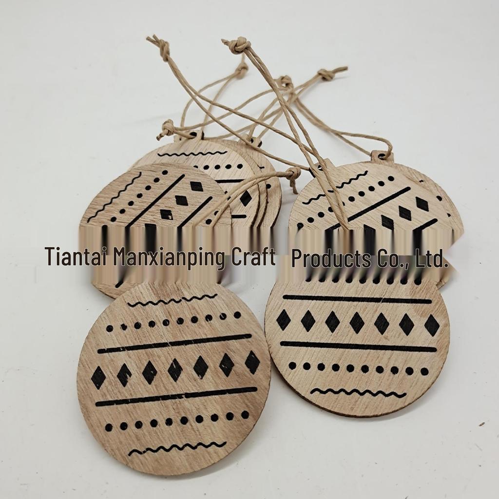 Boxed Wooden Christmas Snowflake Pendants: Laser-Engraved Hollow Ornaments