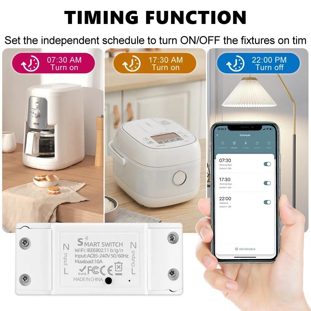 Wifi Smart Switch Wireless Remote Switch Breaker Domotic LED Light Controller Module Smart Life Tuya APP Works with Alexa Google