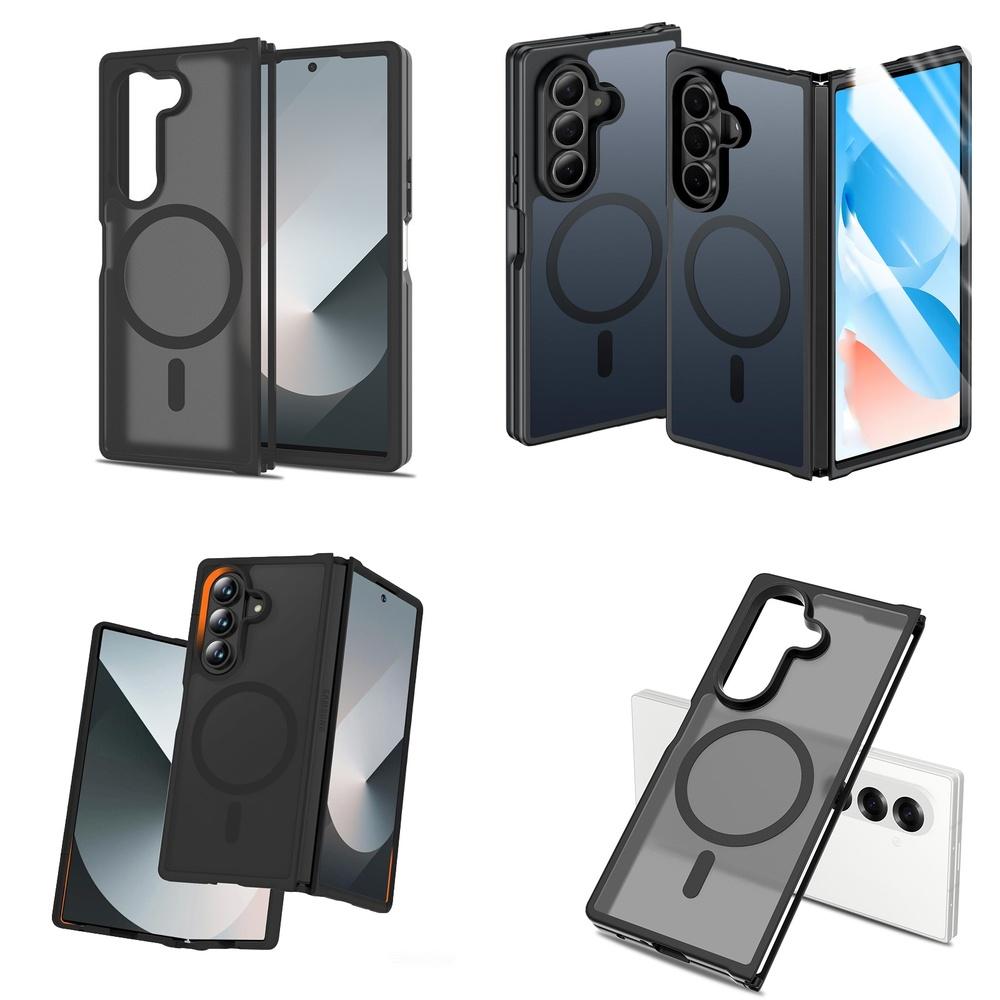 Matte Translucent Shockproof Magnetic Full Body Hinge Protection Hard Shell Phone Case for Galaxy Z Fold 7 5G 6 8 Wide