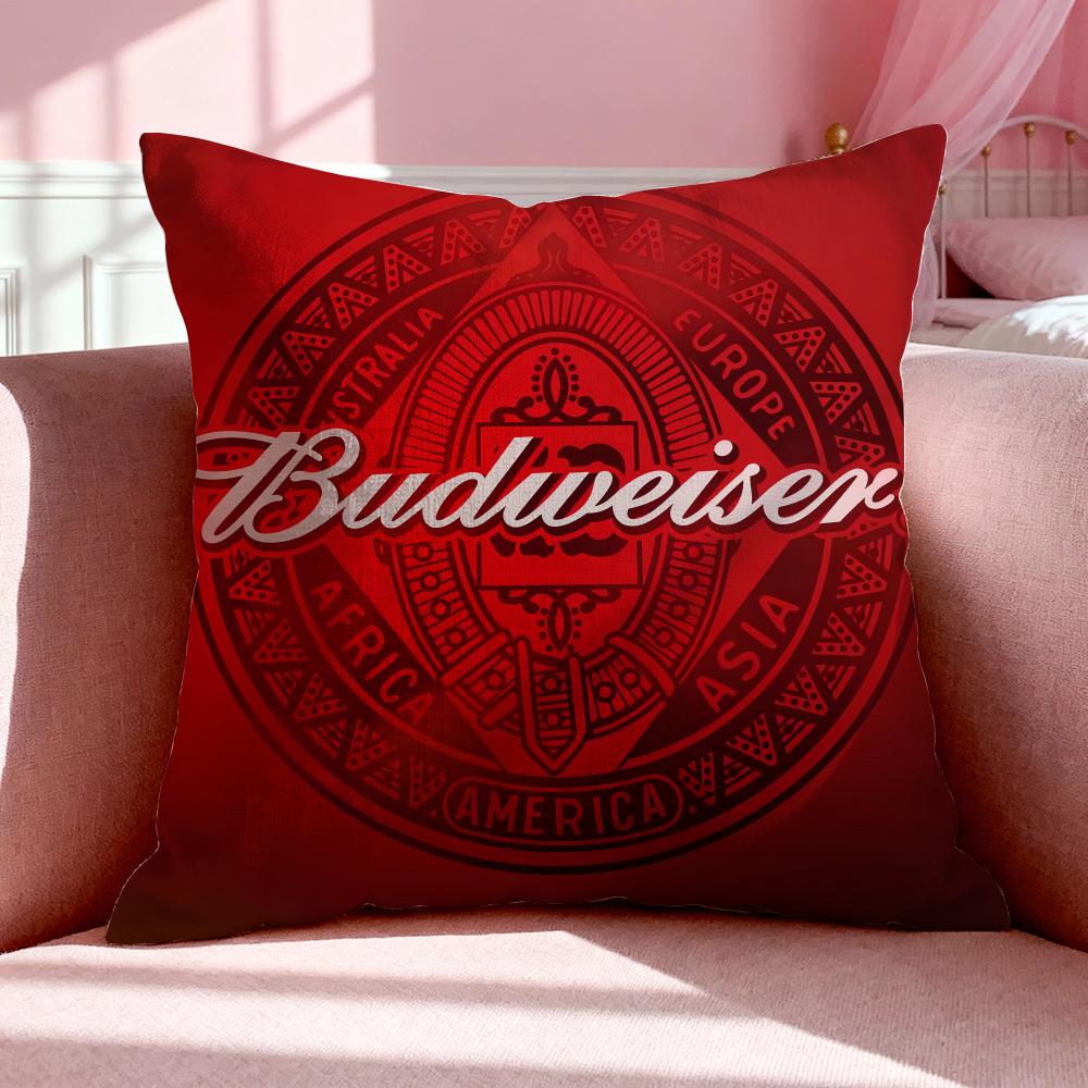 Beverage BBudweiser Cushion Cover Breathable Linen Pillowcase Summer Odorless EcoFriendly Invisible Zipper Washable