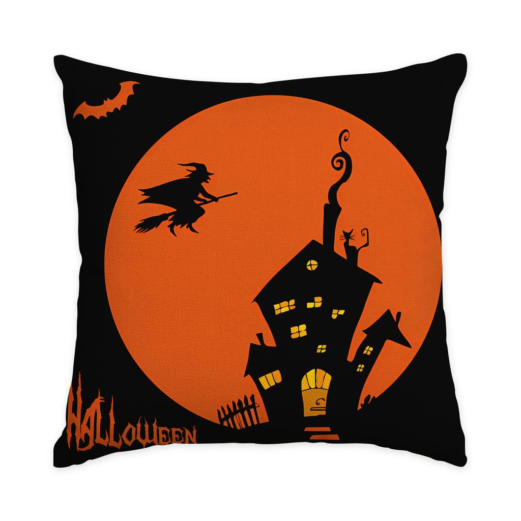 1/4Pcs Halloween Pillowcase, Halloween Witch Castle Cushion Cover, Decorative Sofa, Living Room, Bedroom Cushion Cover