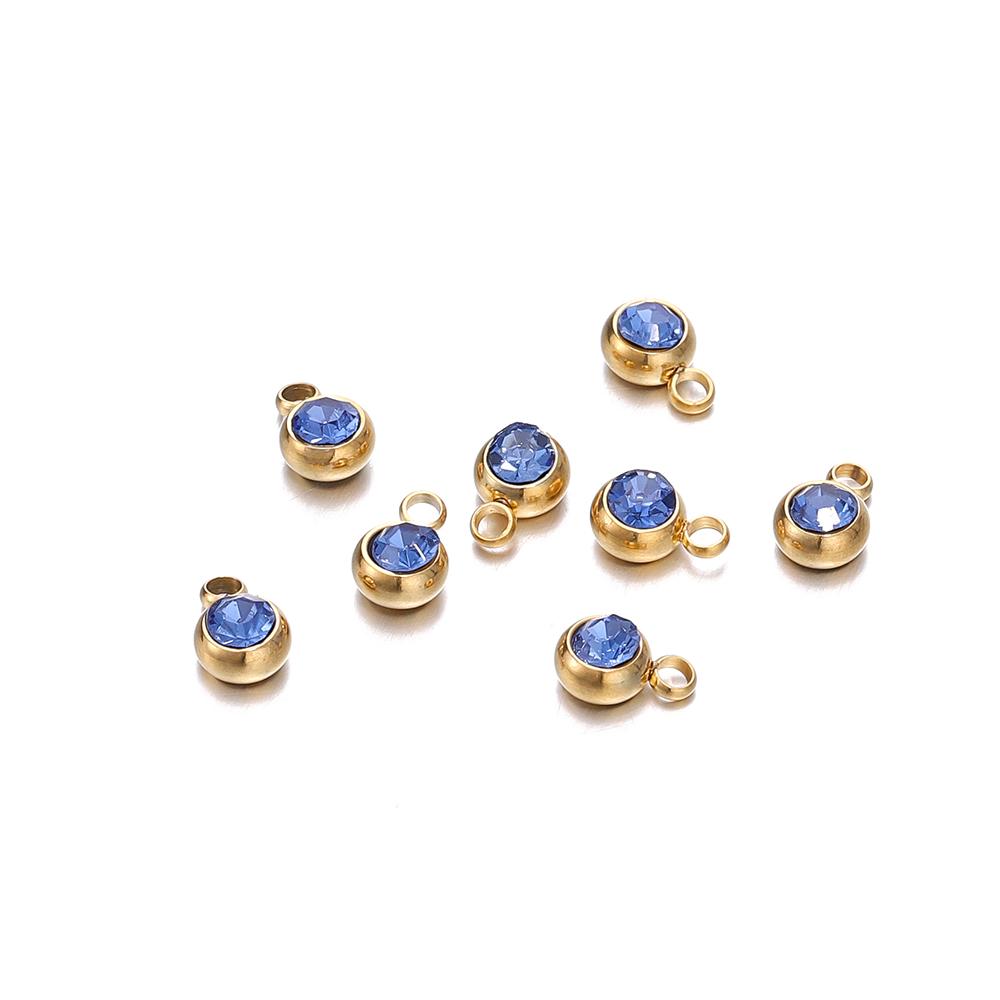 20 Stück 6mm Edelstahl Strassperlen Goldfarbe Kristall Anhänger für DIY Halskette Armband Charm Schmuckherstellung