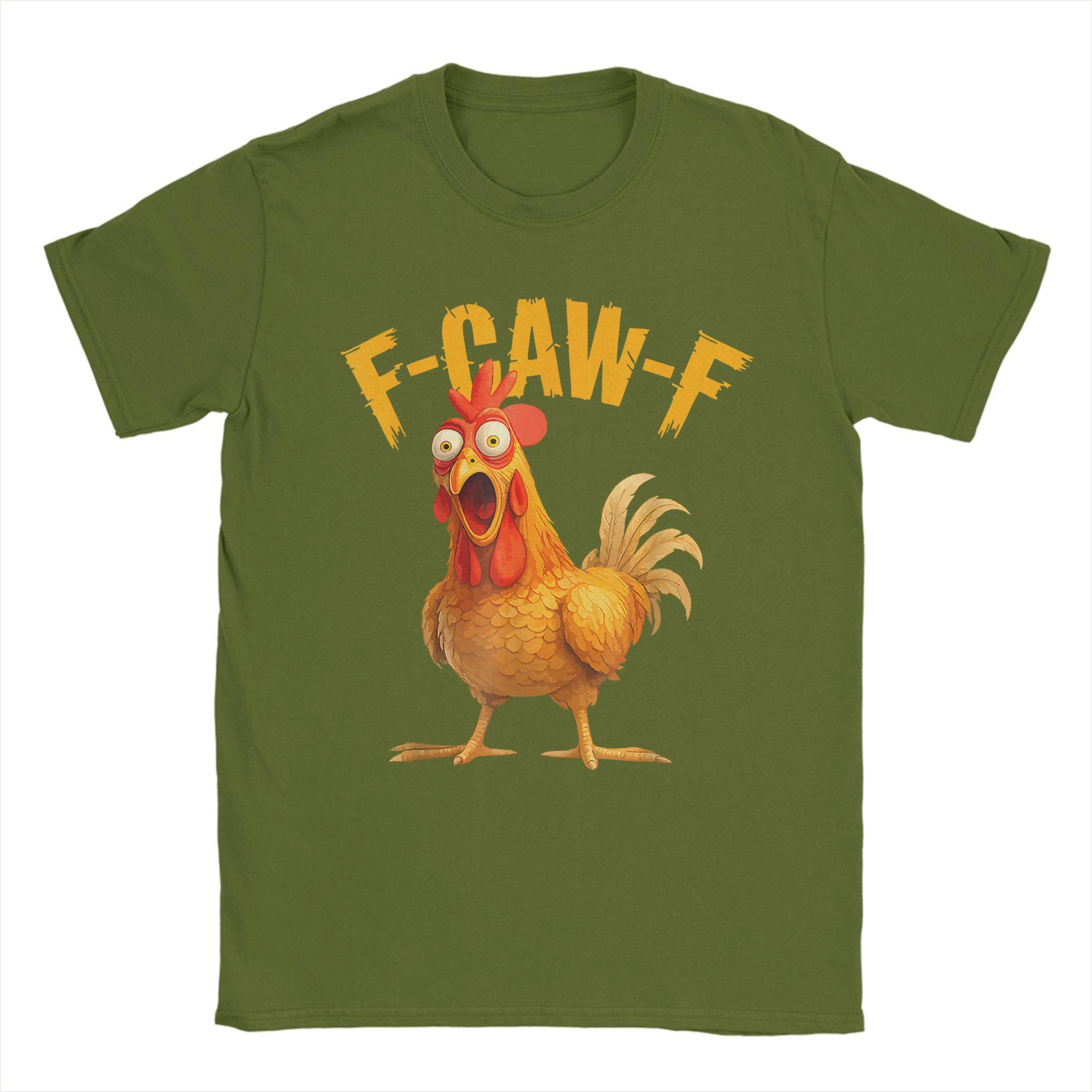

Funny F-Caw-F Chicken FCAWF Chicken T Shirts Men 100% Cotton Creative T-Shirts Round Collar Tee Shirt Short Sleeve Clothes Gift 4XL