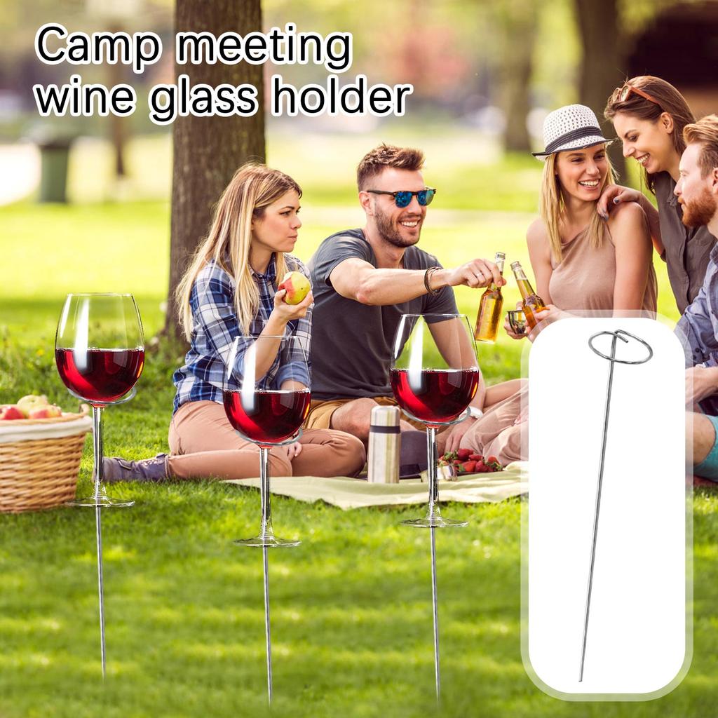 Outdoor-Wein Weinglashalter-Spieße für Gartenpartys Weinglashalter Metall-Getränkehalter für Outdoor-Veranstaltungen und Picknicks Set mit 24 Stück