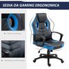 Gaming Chair Swivel Office Armchair with Casters In Faux Leather